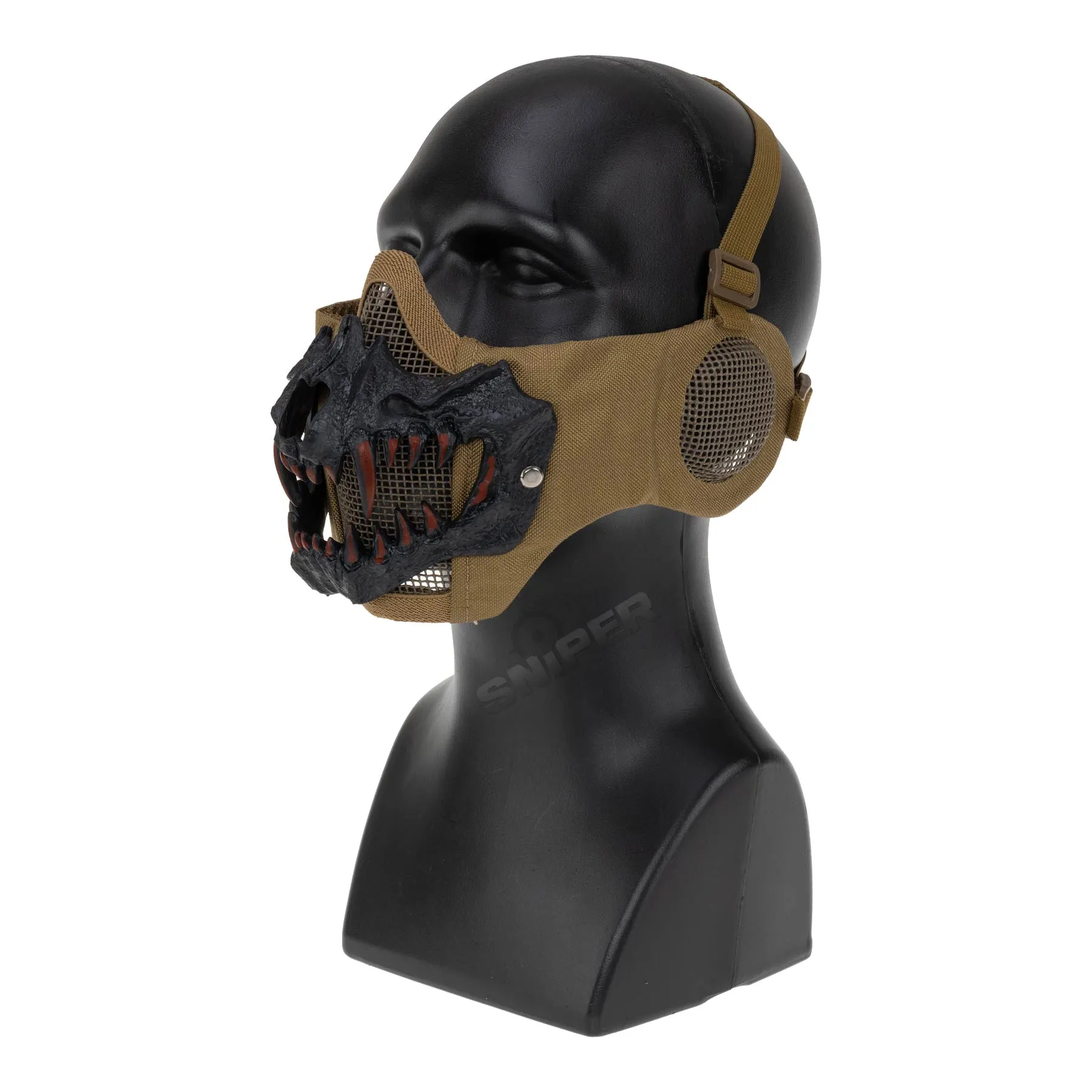Reapo Stalker EVO Fangs Mask w/ Ear Protection, Tan