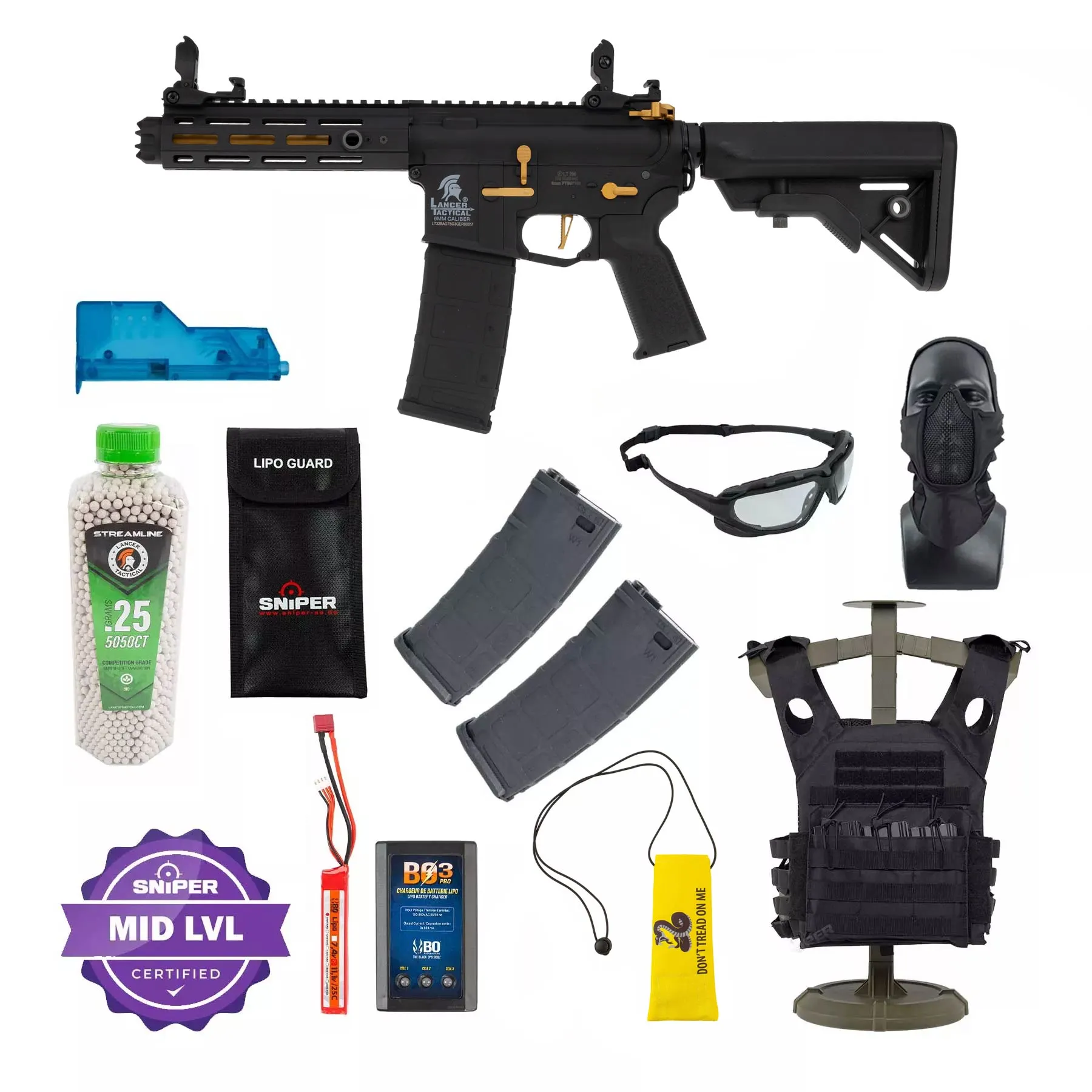 Einsteiger Set #2 - Lancer LT-34 Hellion w/ Nebula ETU (S)AEG, Black/Gold
