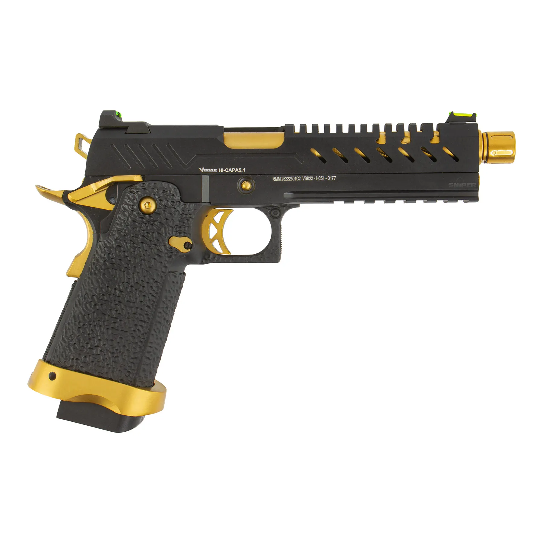 Vorsk Hi-Capa 5.1 Gold Match GBB Softair Pistole