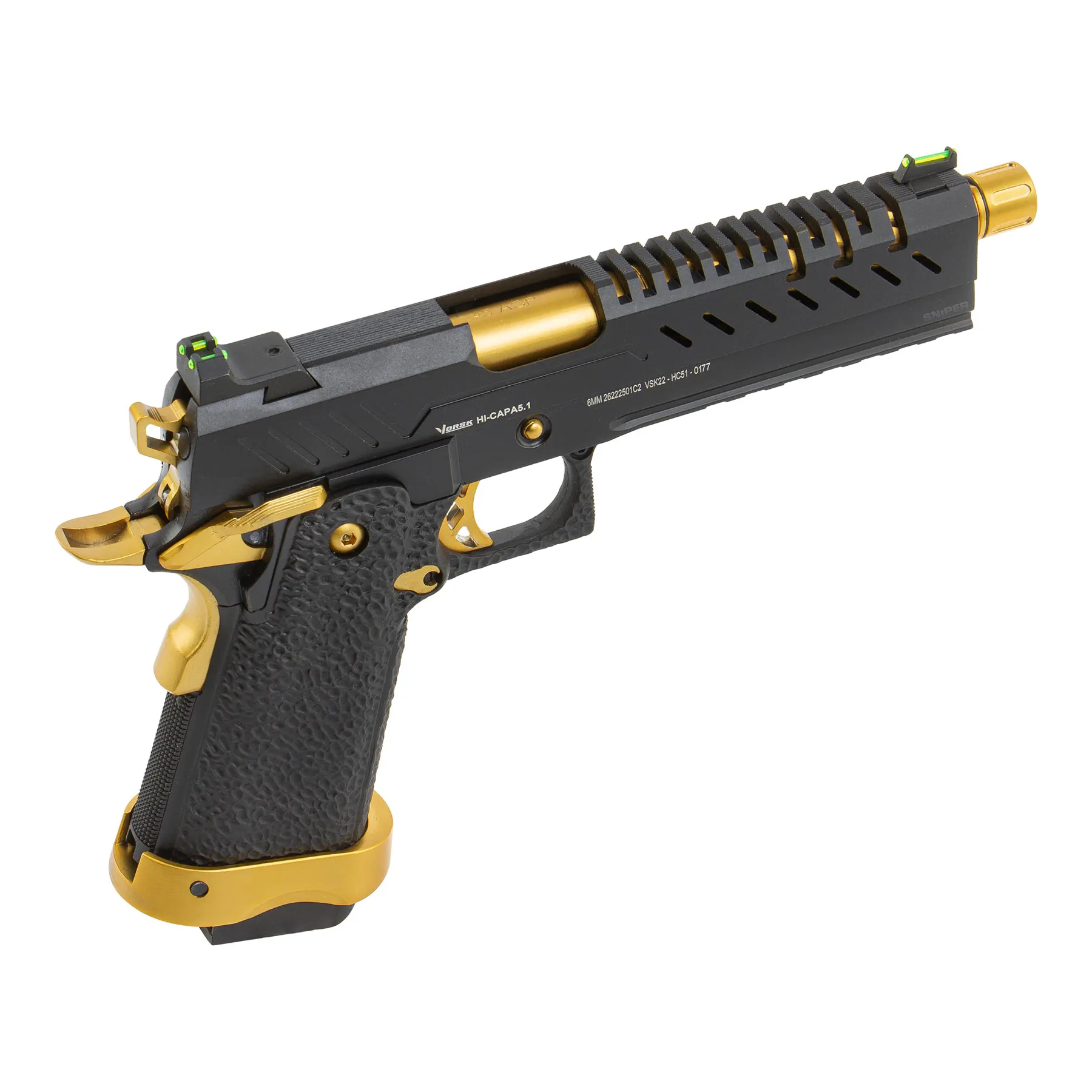 Vorsk Hi-Capa 5.1 Gold Match GBB Softair Pistole