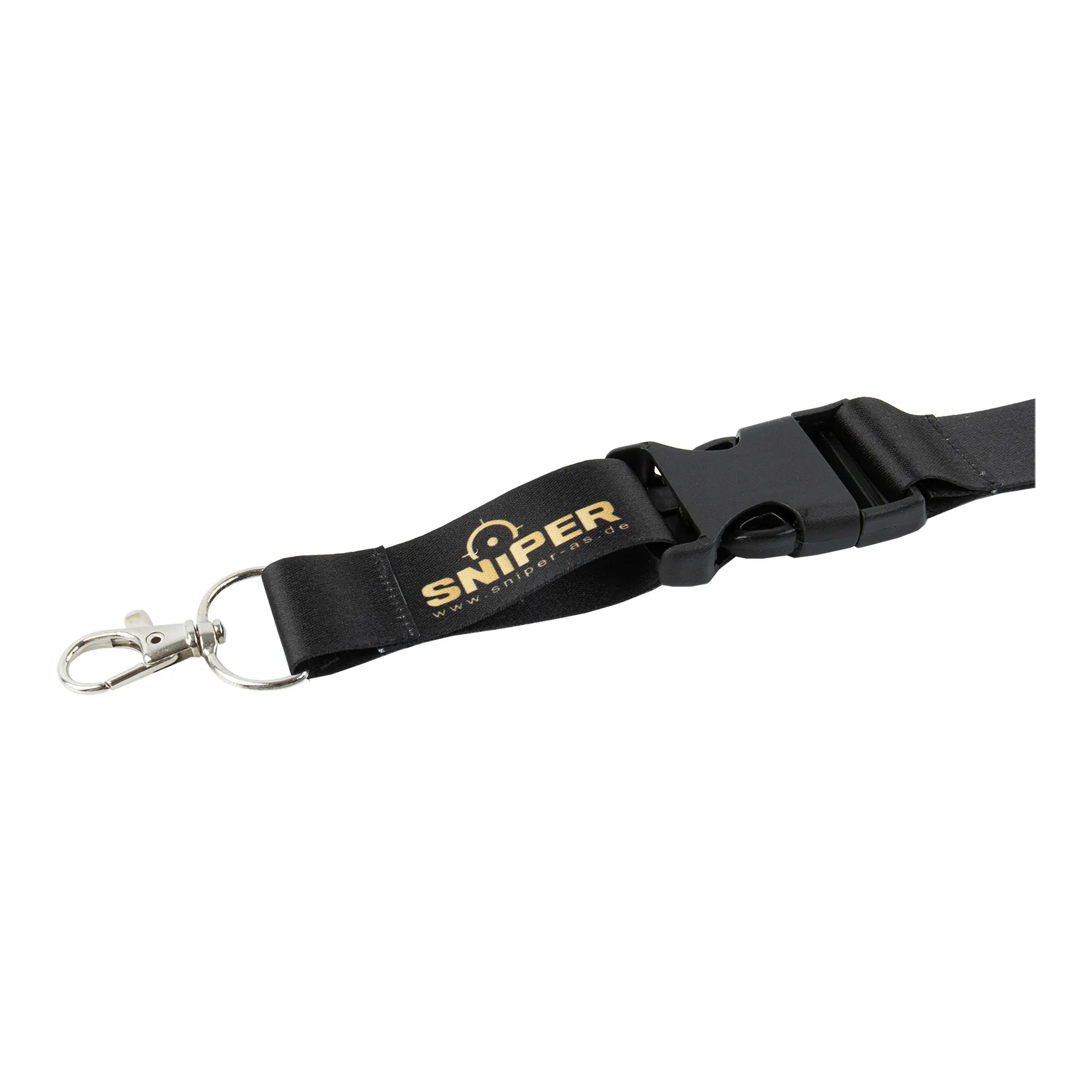 Sniper Lanyard, Schlüsselband 25mm, schwarz gold