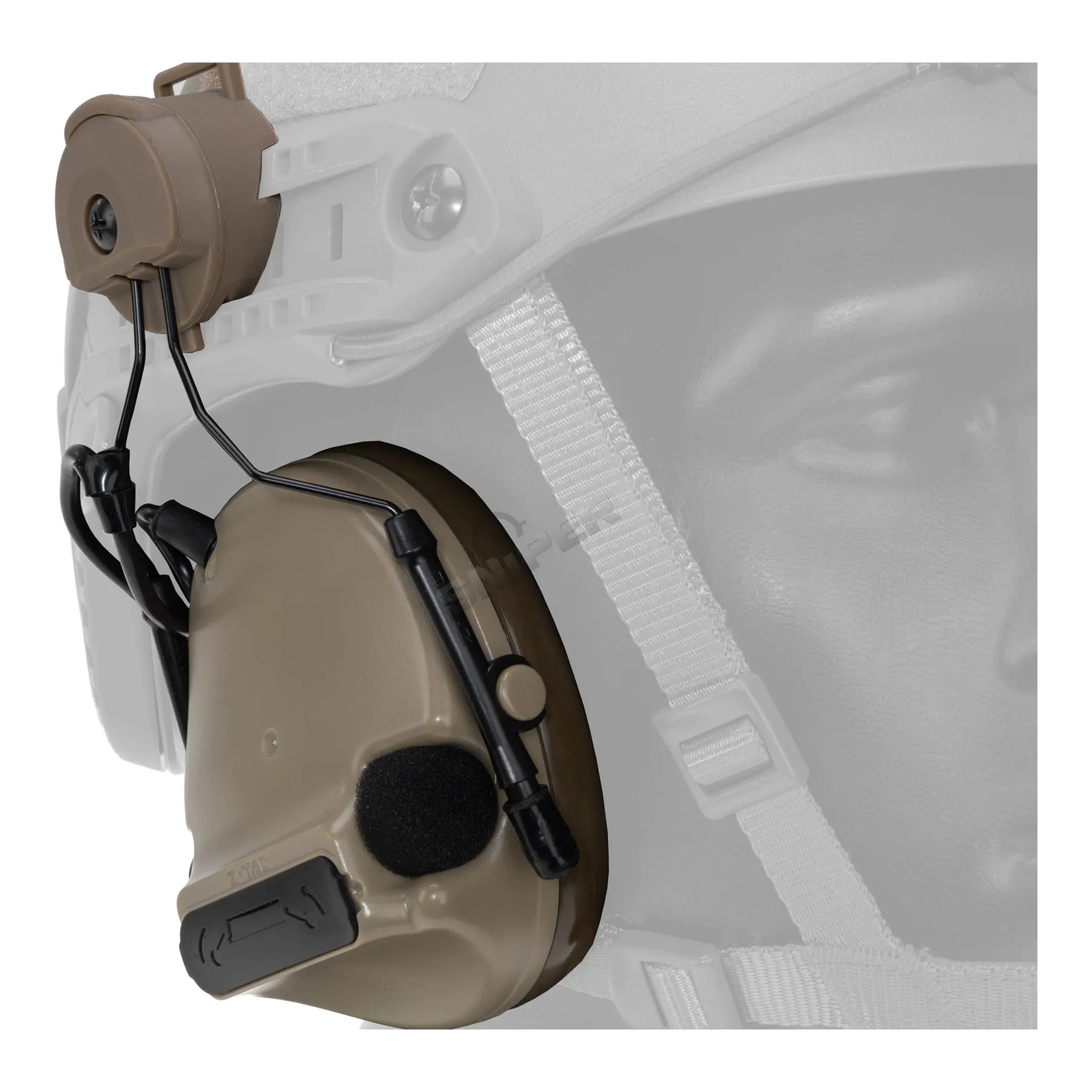 Z-Tactical Z154 CIII Headset w/ Fast Helmet Adapter, Dark Earth Z-Tactical Z154 CIII Headset w/ Fast Helmet Adapter, Dark Earth