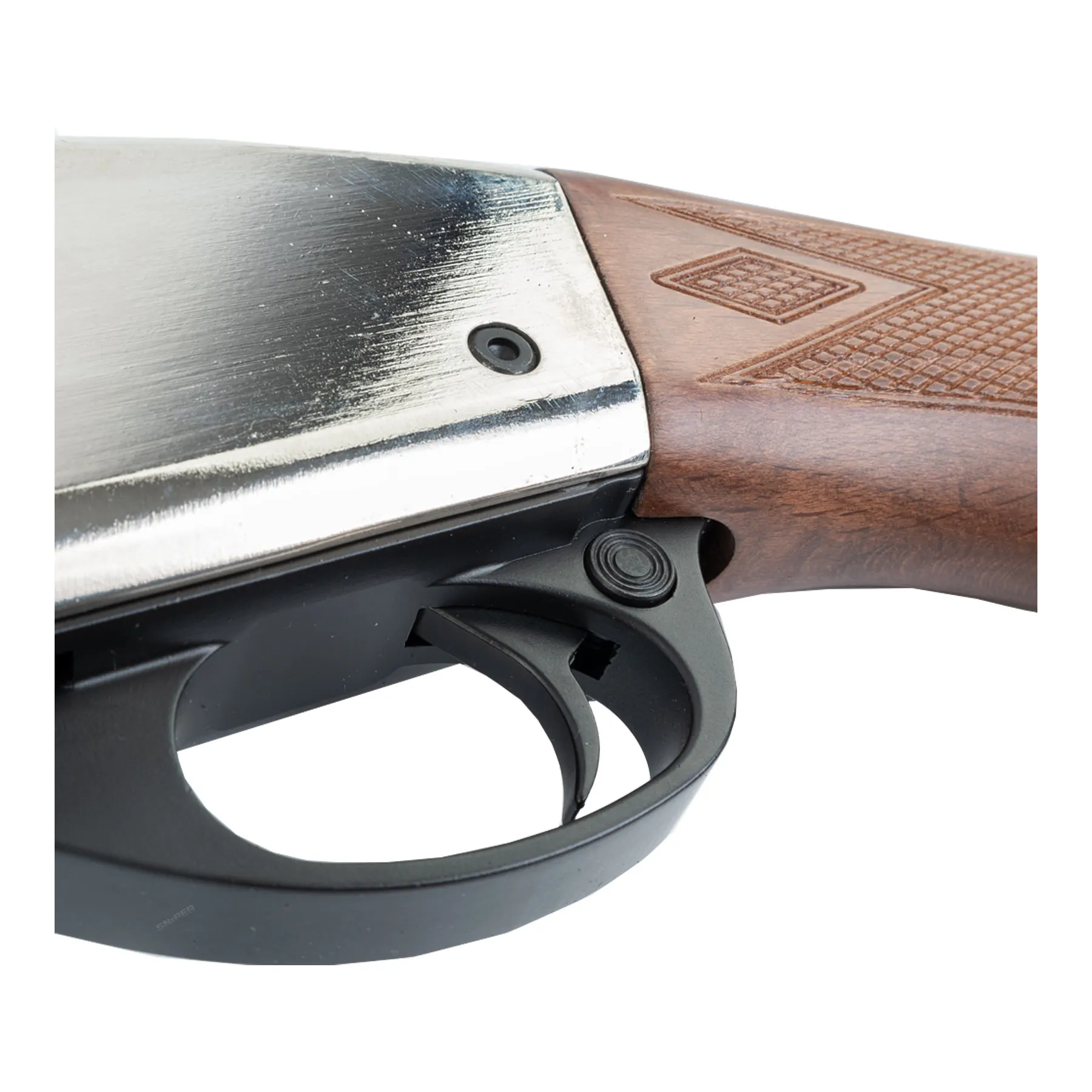 M870 AR Tri-Shot Gas Action Shotgun, Real Wood Silver