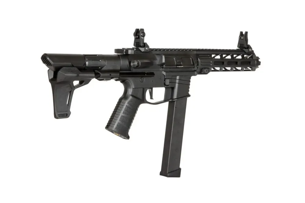 Well WE01A SMG Airsoft Rifle (S)AEG, Black