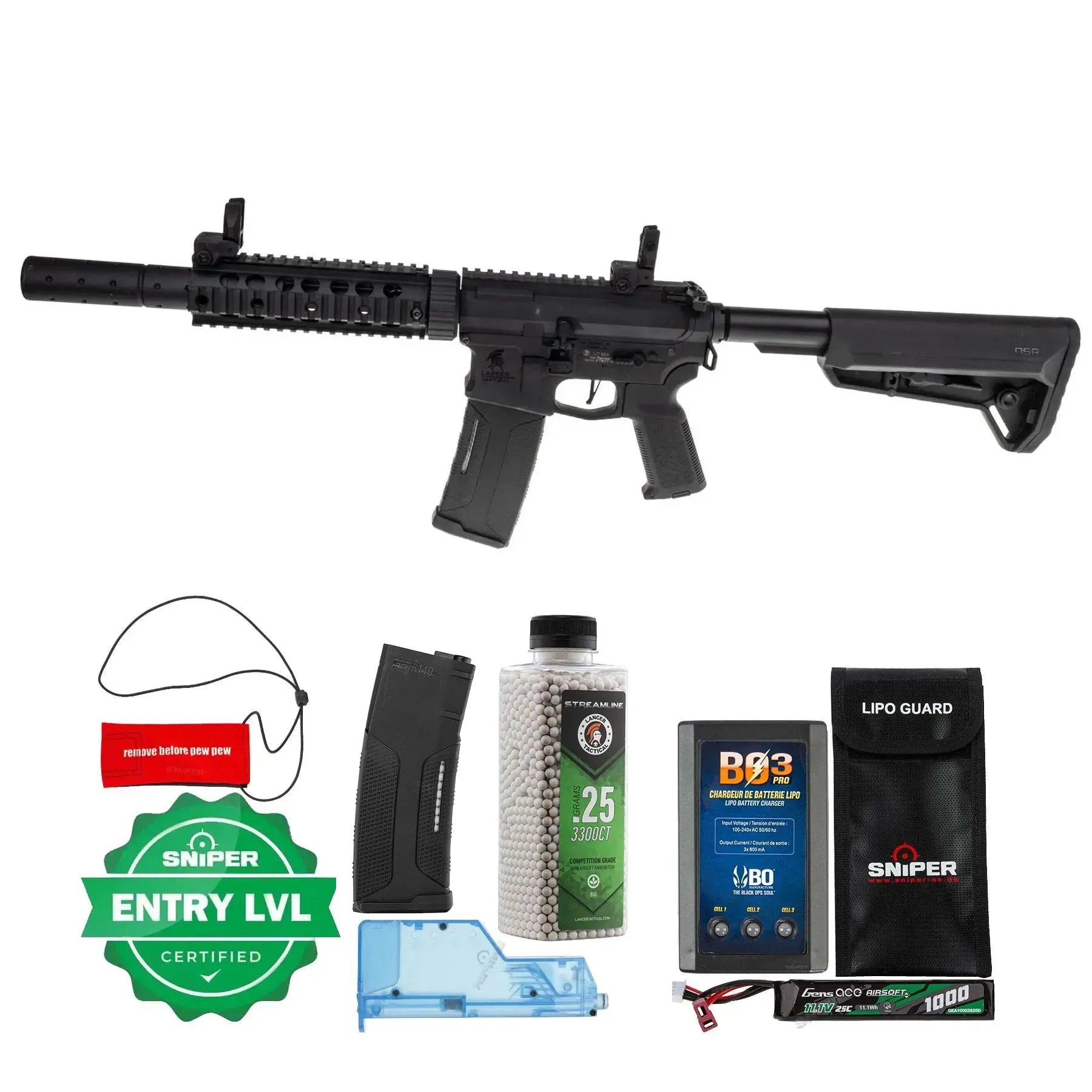 Einsteiger Set #1 - Lancer M4 SD NSR New Version w/ Nebula ETU (S)AEG, Black