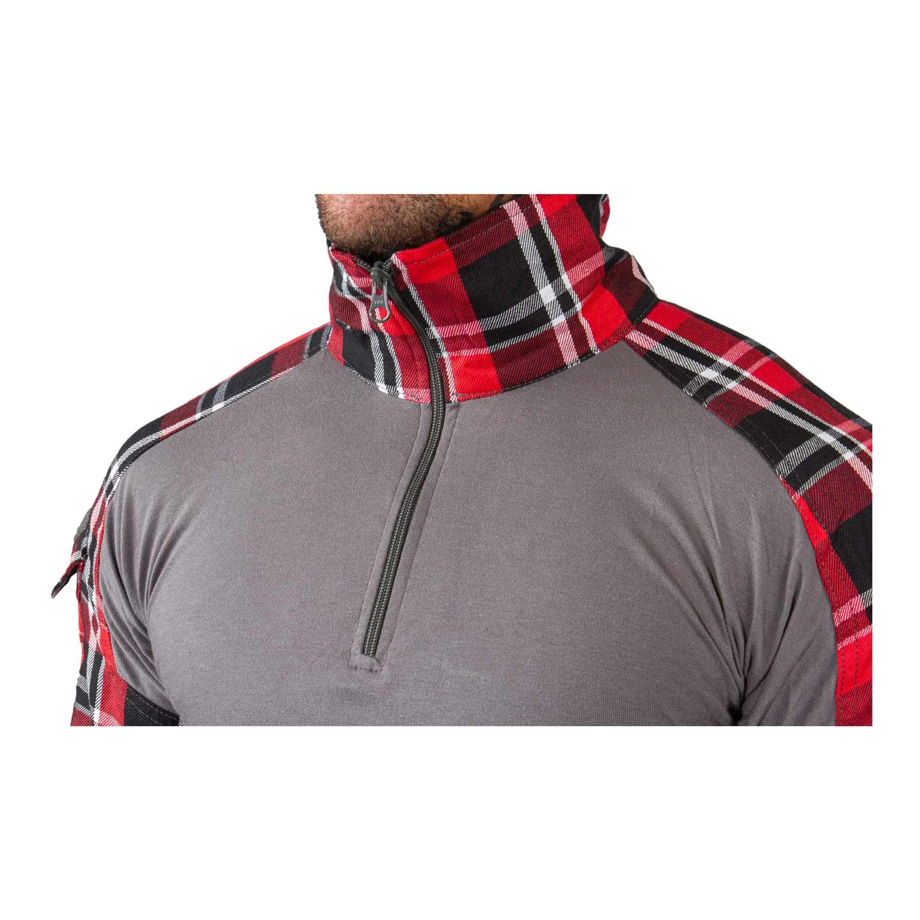 Flannel Combat Shirt, Red XXL Flannel Combat Shirt, Red S