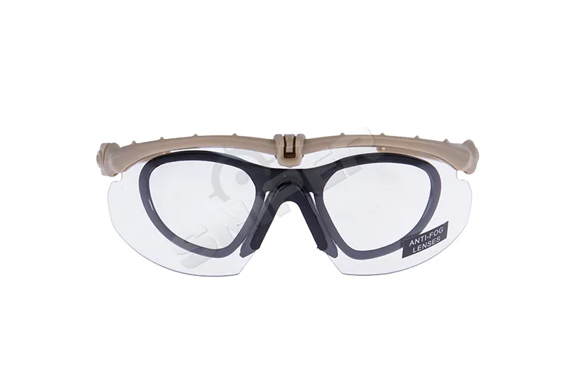 Battle Pro Schutzbrille Set Tan, Clear Lens