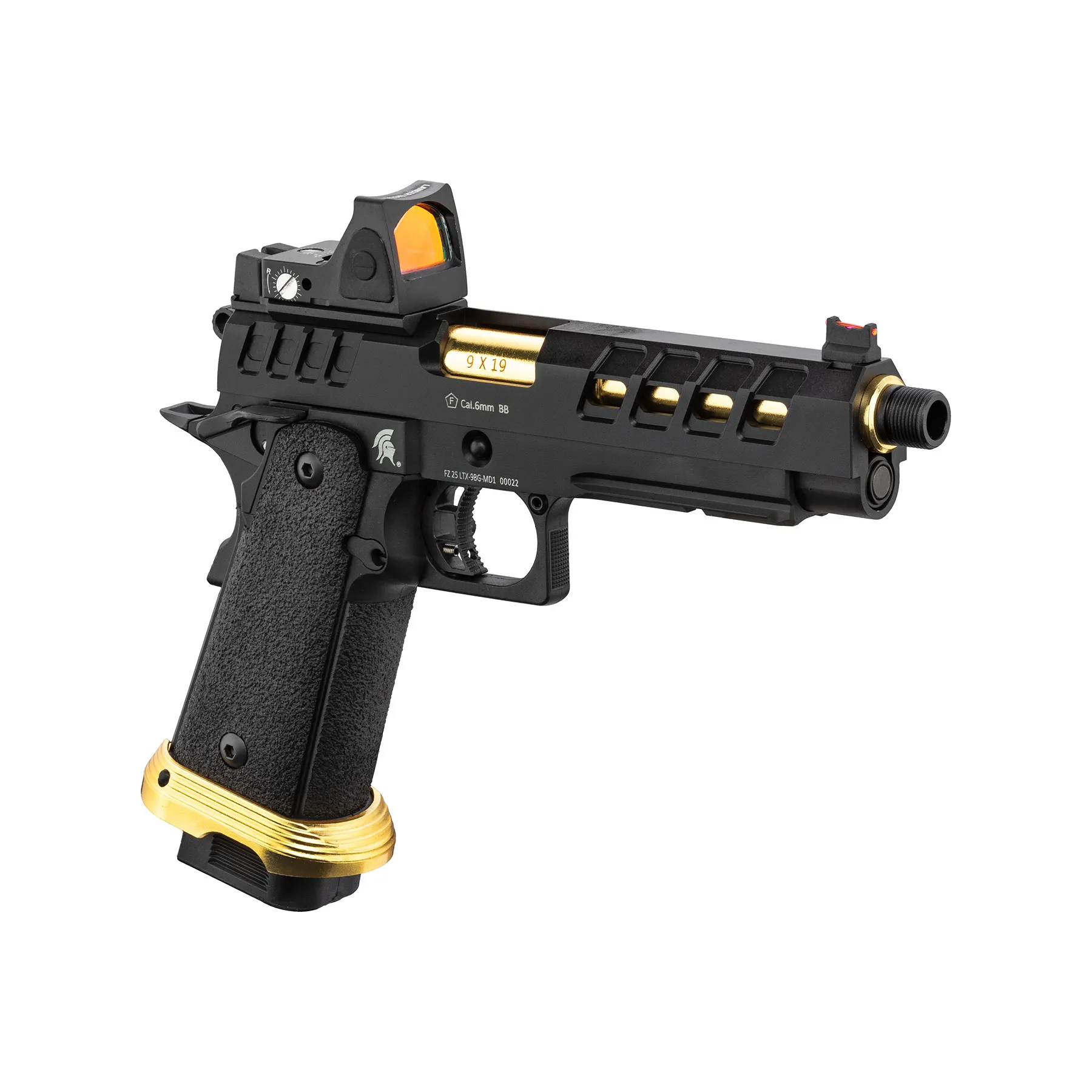 Lancer Tactical Heracles RMR Hi-Capa GBB Softairpistole, Black & Gold