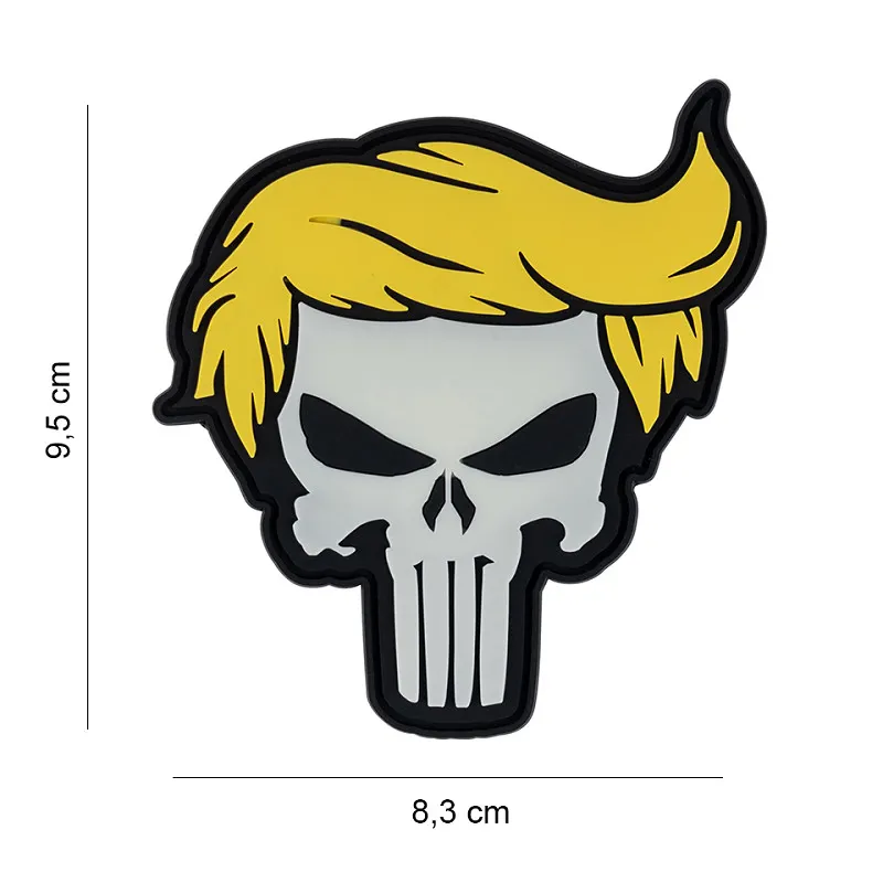 Patch 3D PVC Punish Skull Yellow Hair Patch 3D PVC Punish Skull Yellow Hair