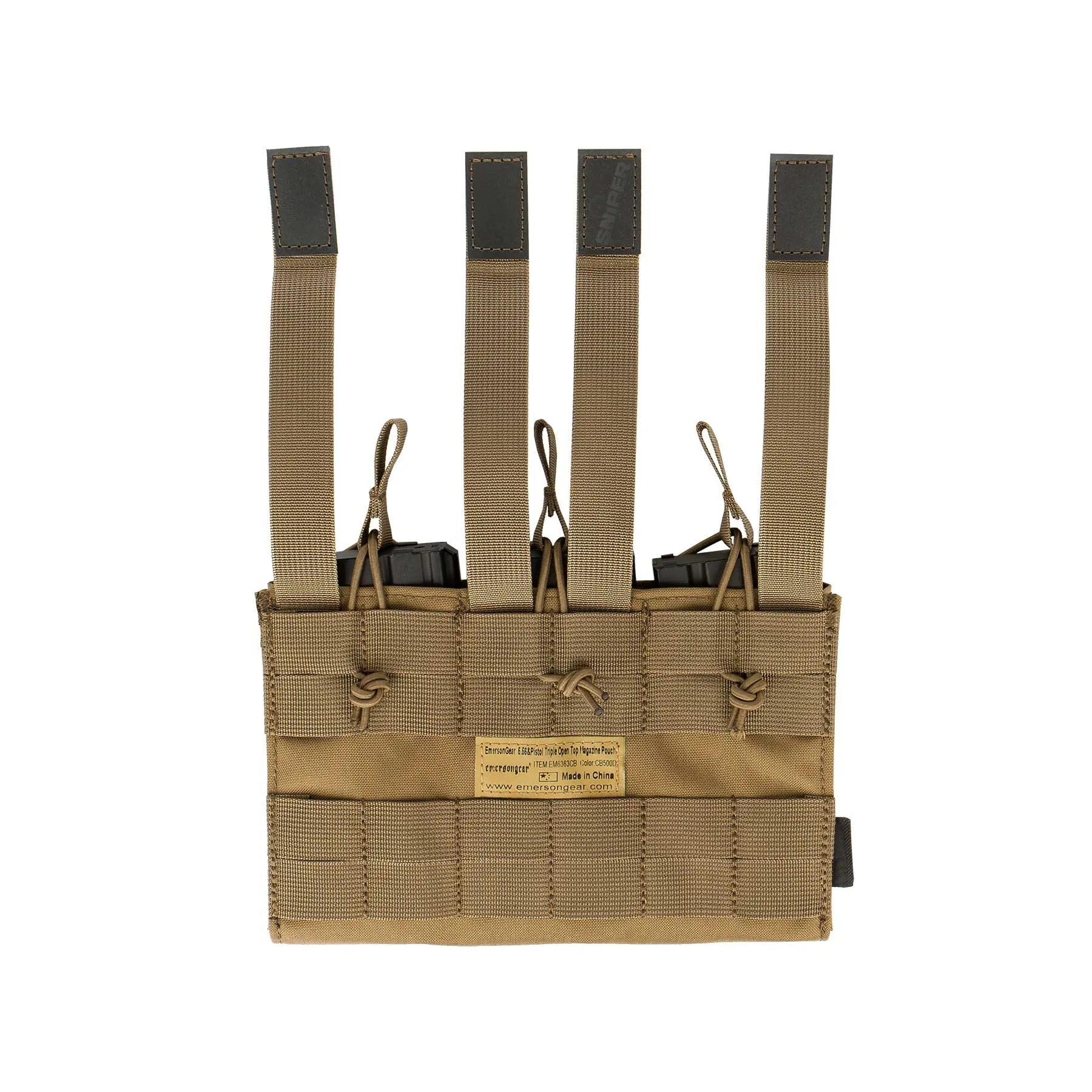 Rifle/ Pistol Triple Open Mag Pouch, Coyote Brown