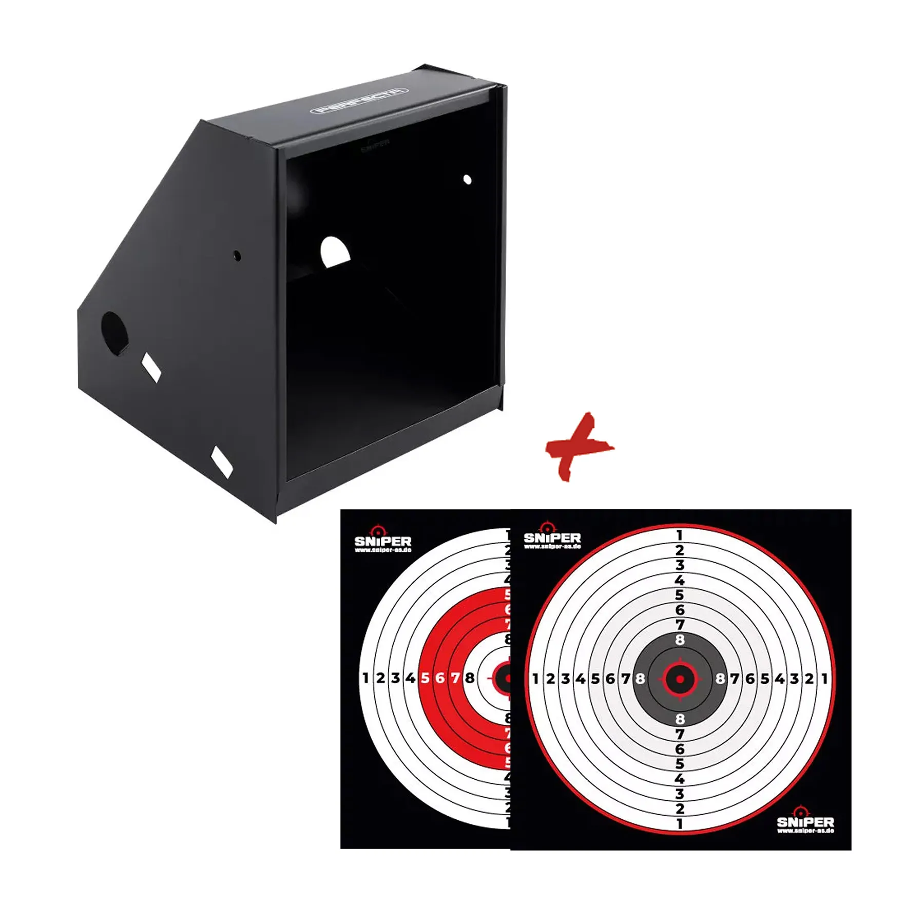 Bundle Deal #2 - Zielscheiben 17x17cm, Sniper Target red