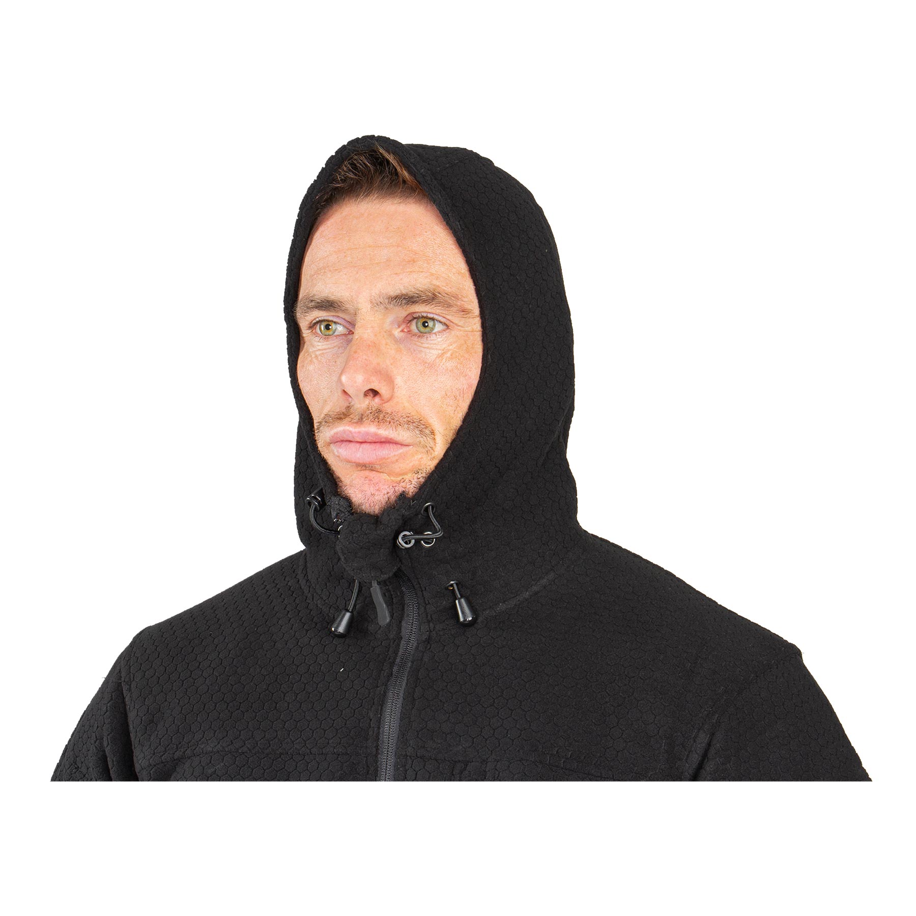 Hexagon Fleece Weste, Black