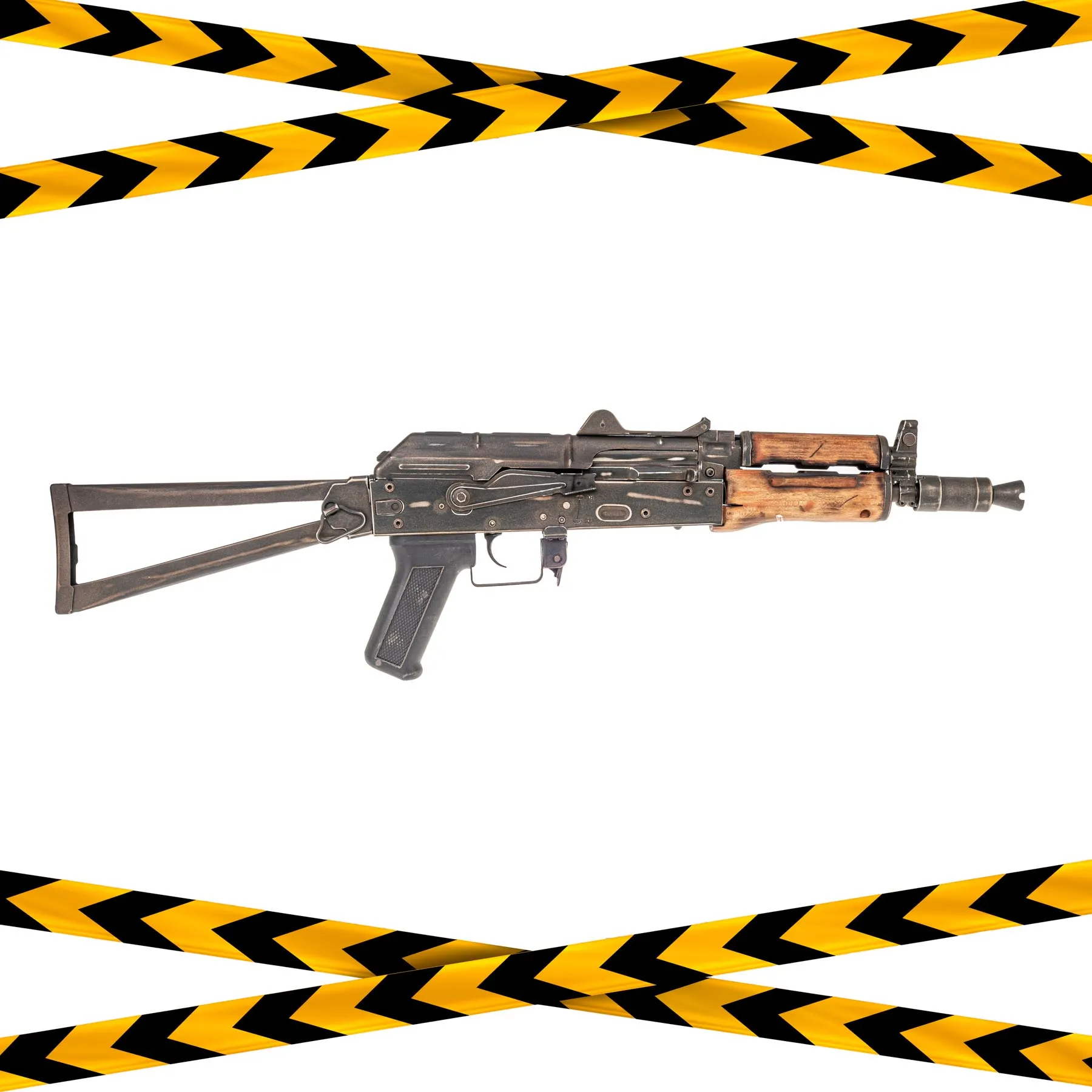 B-Ware APS AK 74U Battle Worn Style (S)AEG, Real Wood
