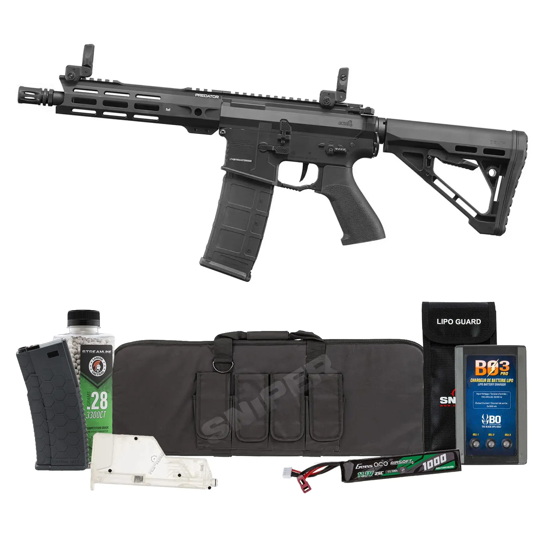 Bundle Deal - Lancer Tactical Predator 8,25" Gen4 w/ Gate Aster, Black