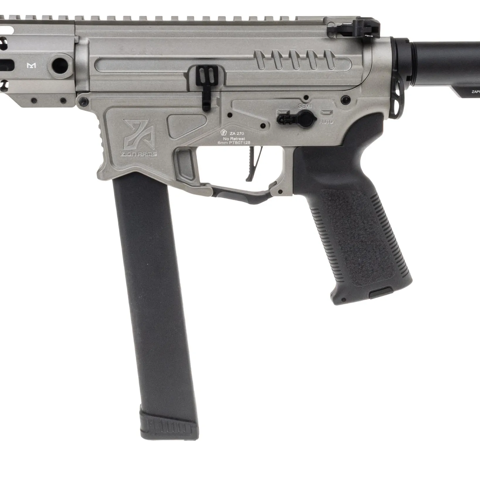 Zion Arms PW9 M-Lok 10" (S)AEG, Silber