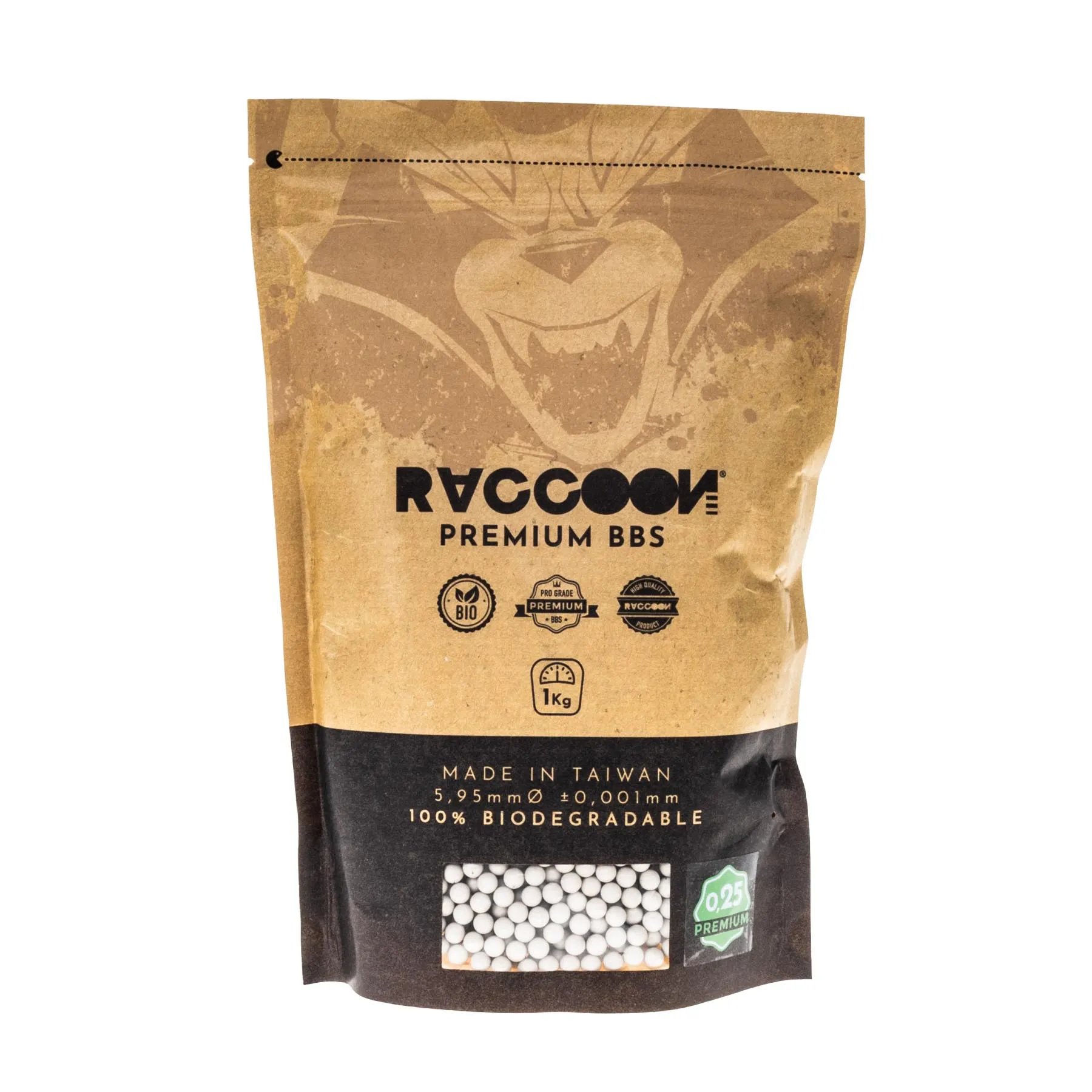 Raccoon Premium Bio BBs 0,25g, 1KG Raccoon Premium Bio BBs 0,25g, 1KG