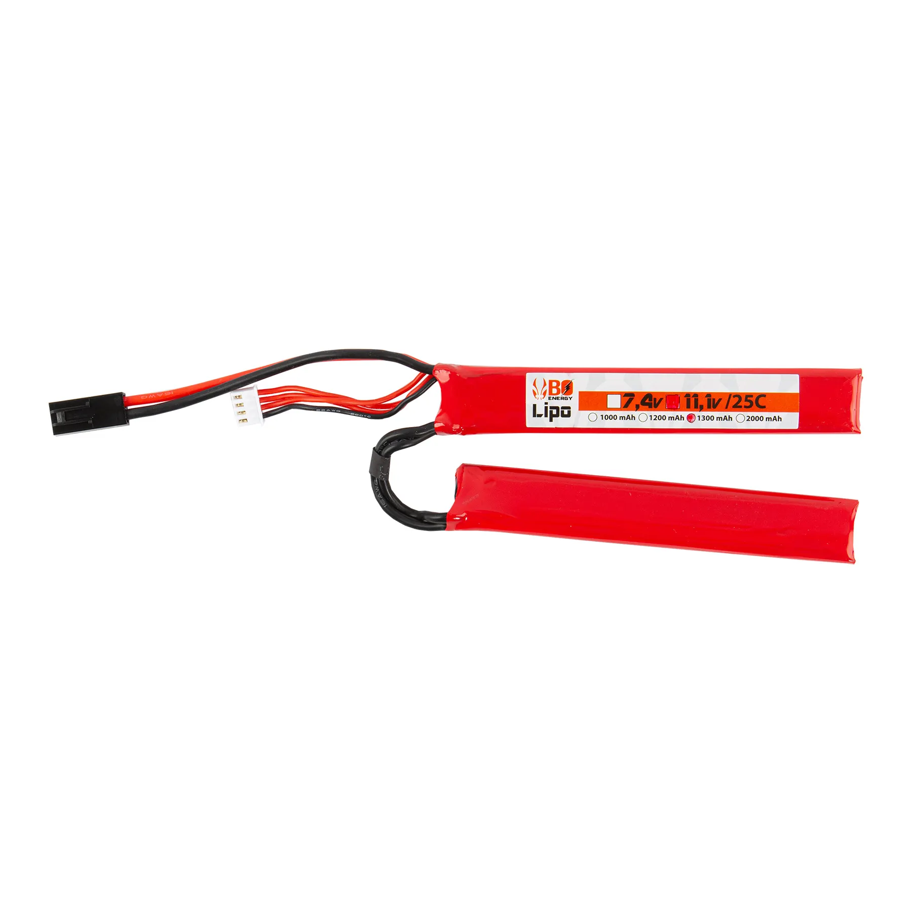 Tamiya, 11.1V, 1300mAh, 25C LiPo Akku, 2 Sticks