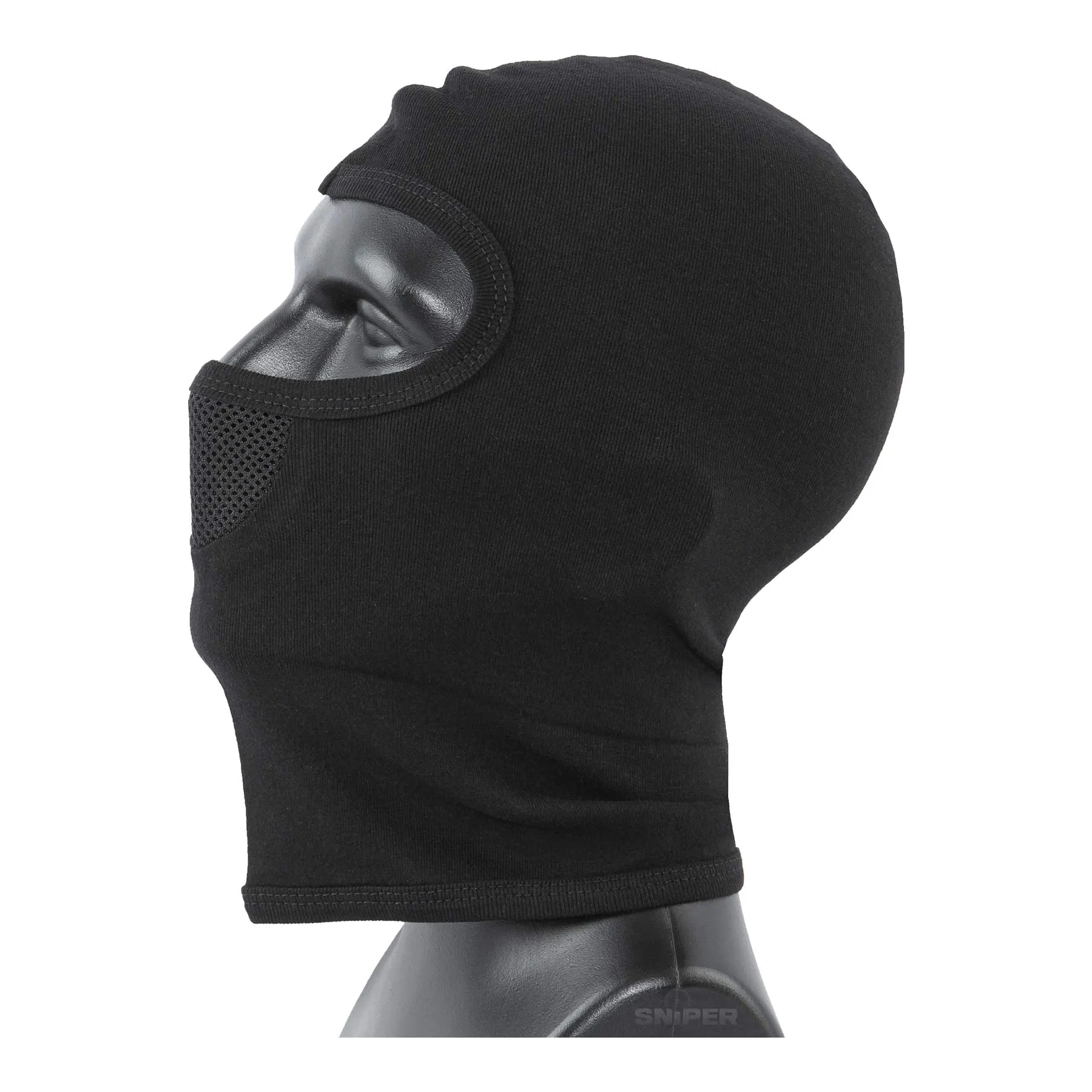 Balaclava mit Netzeinsatz, Schwarz
