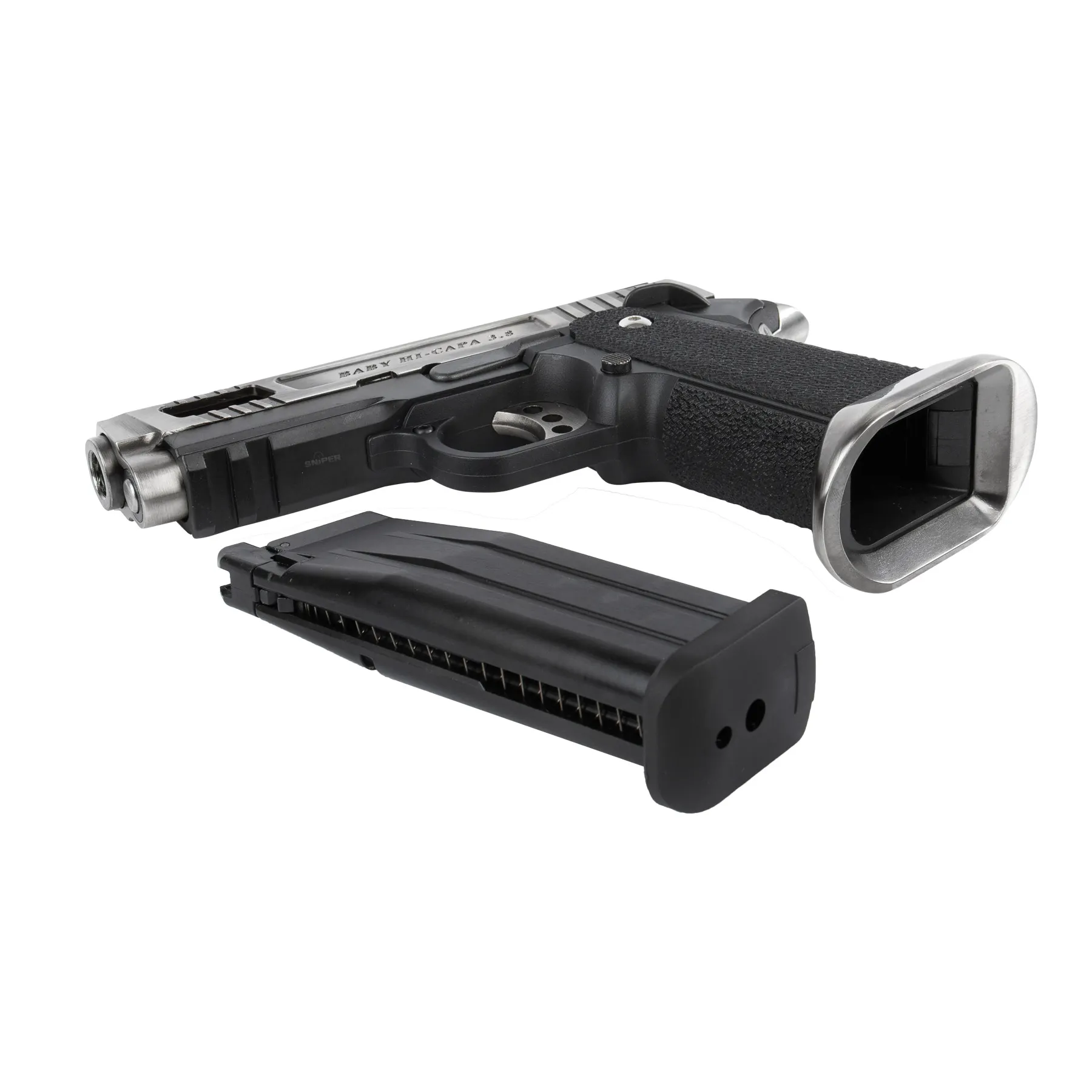 WE Hi-Capa 3.8 Force Full Metal Silver GBB Softair Pistole